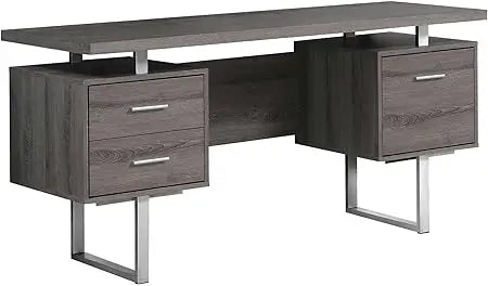 Computer Desk with Drawers Contemporary Style Home Office Desk 60"