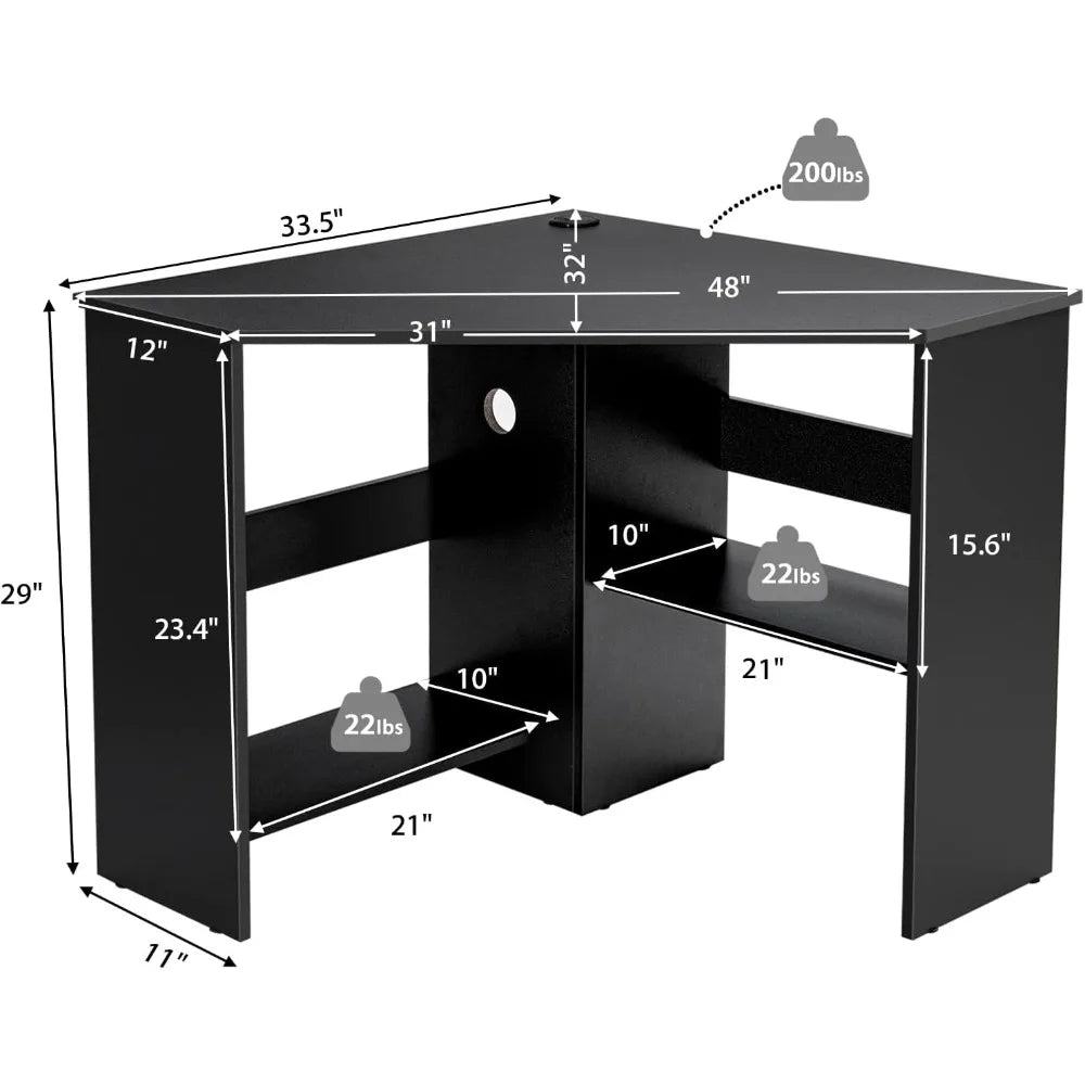 Corner Desk Triangle Computer Desk Space Saving Small Room Furniture