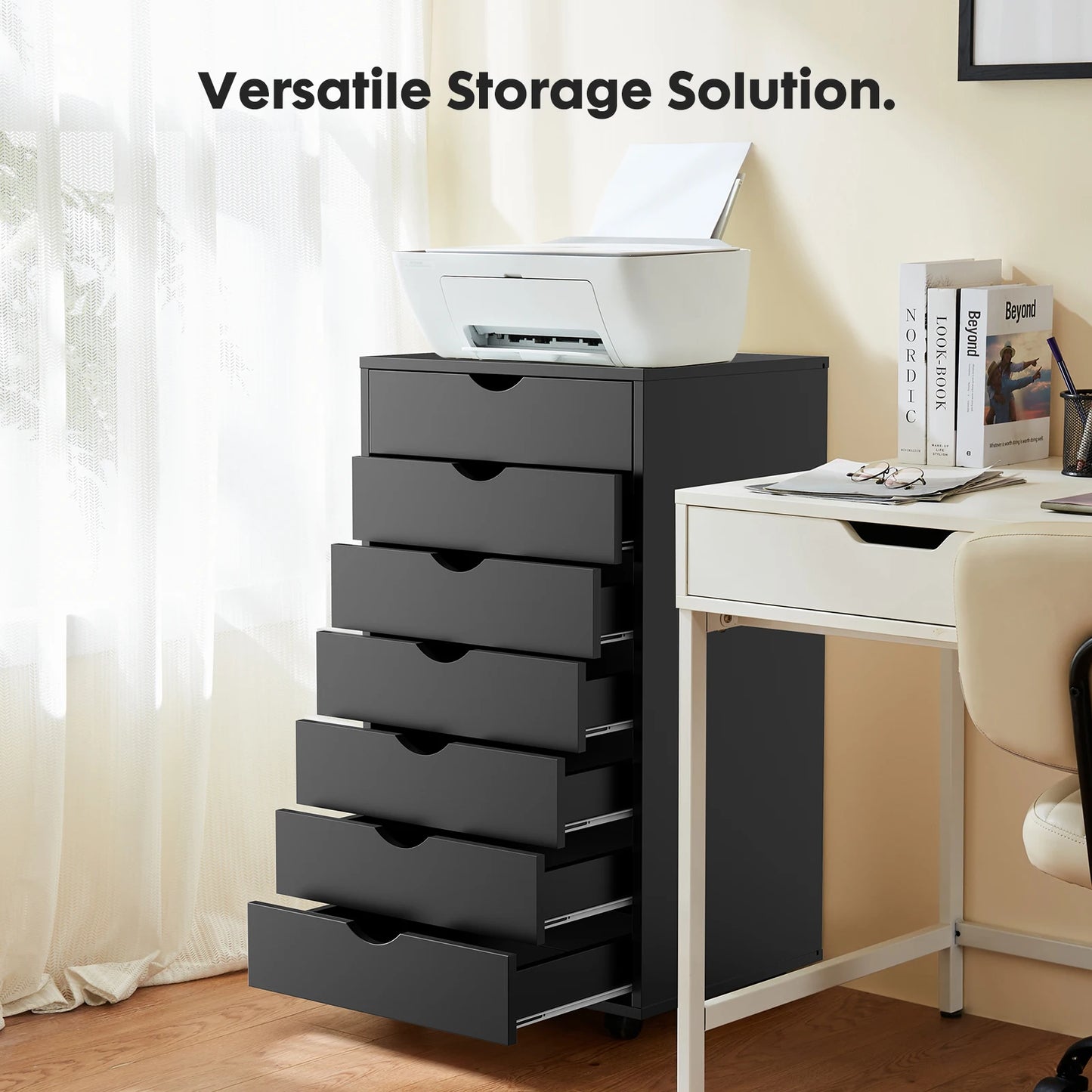 Ljustra 7 Drawer Chest Storage Cabinet Mobile Organizer Nightstand