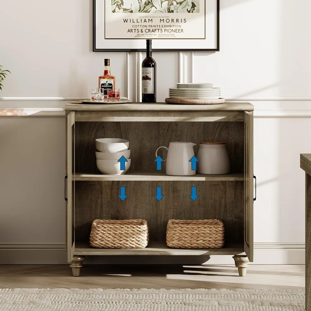 5 Tier Farmhouse Bookshelf Large Display Bookcase with Glass Doors