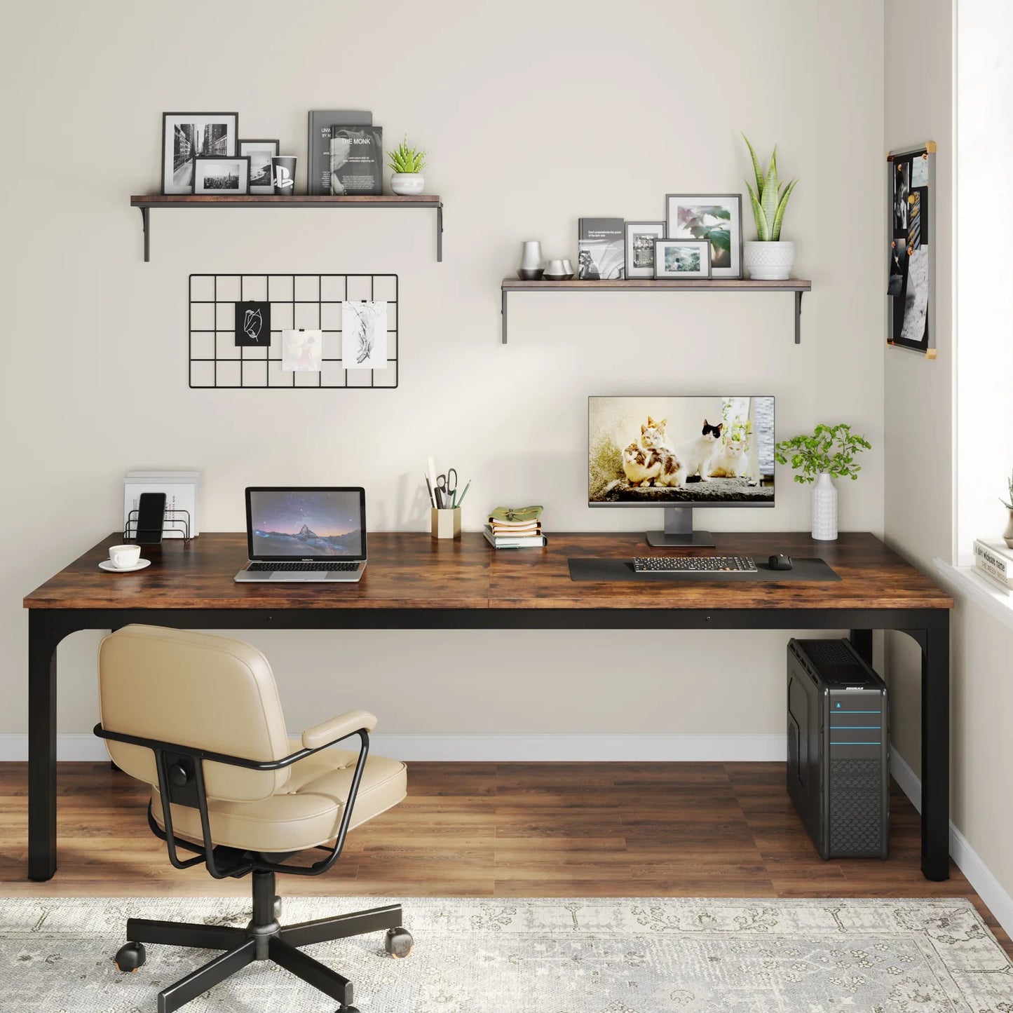 Ljustra 78.7 Inch Extra Long Computer Desk for Home Office Workstation
