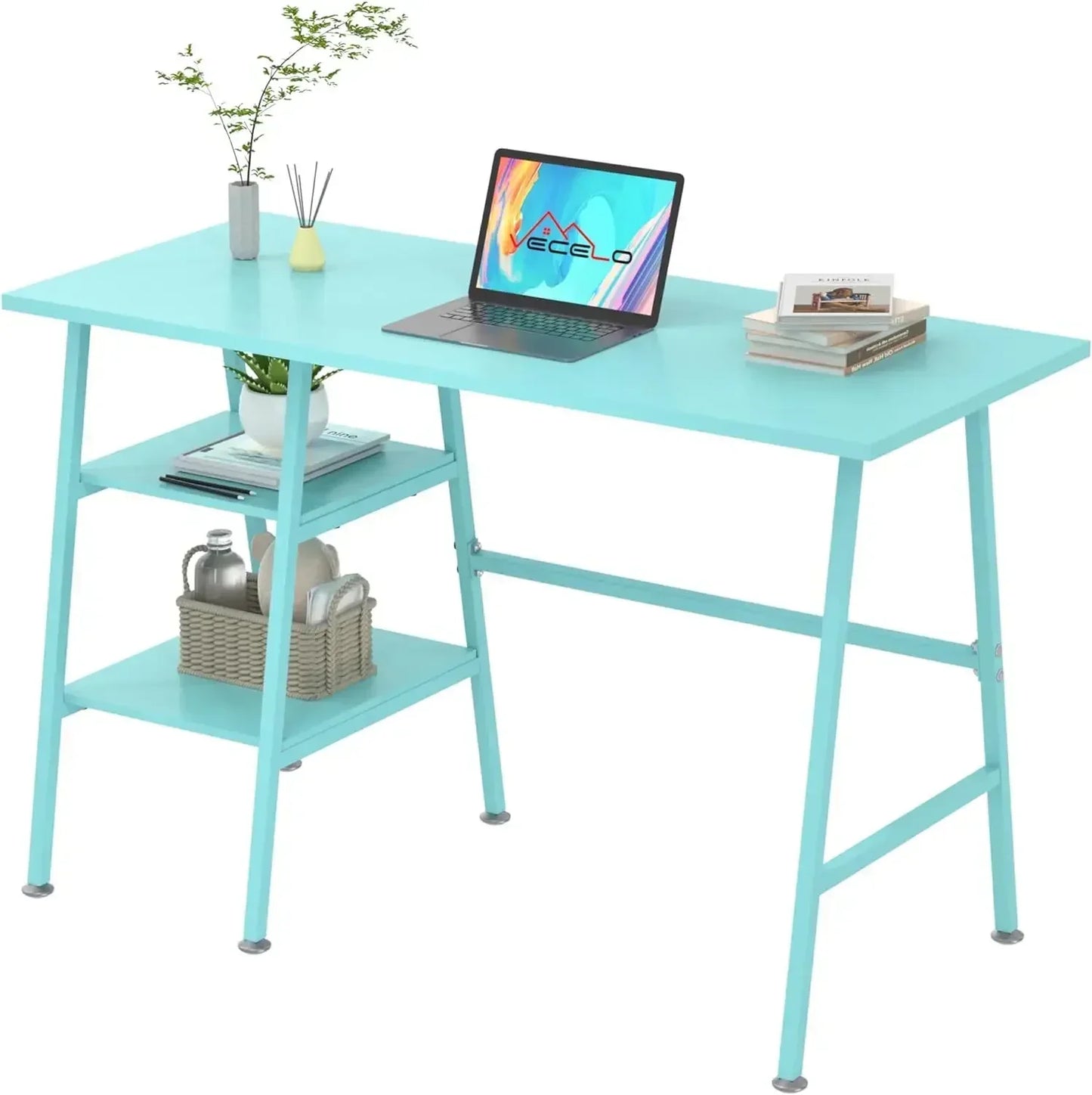 Ljustra 43 Inch Home Office Writing Desk Workstation with Storage Hutch