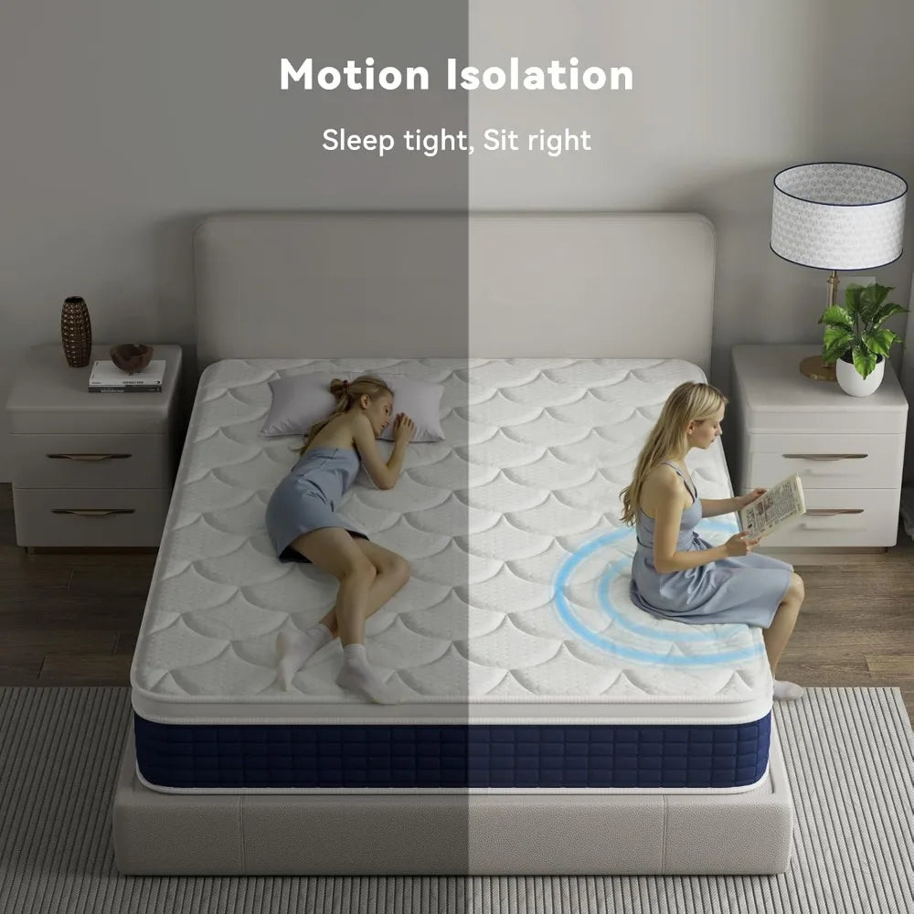 Ljustra 12 Inch Queen Hybrid Mattress Cooling Gel Memory Foam Pocket Spring