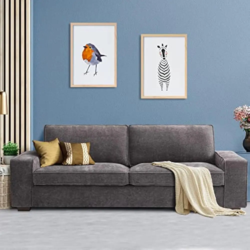 Ljustra Modern Plush Chenille Loveseat Sofa 88.58" Living Room Couch