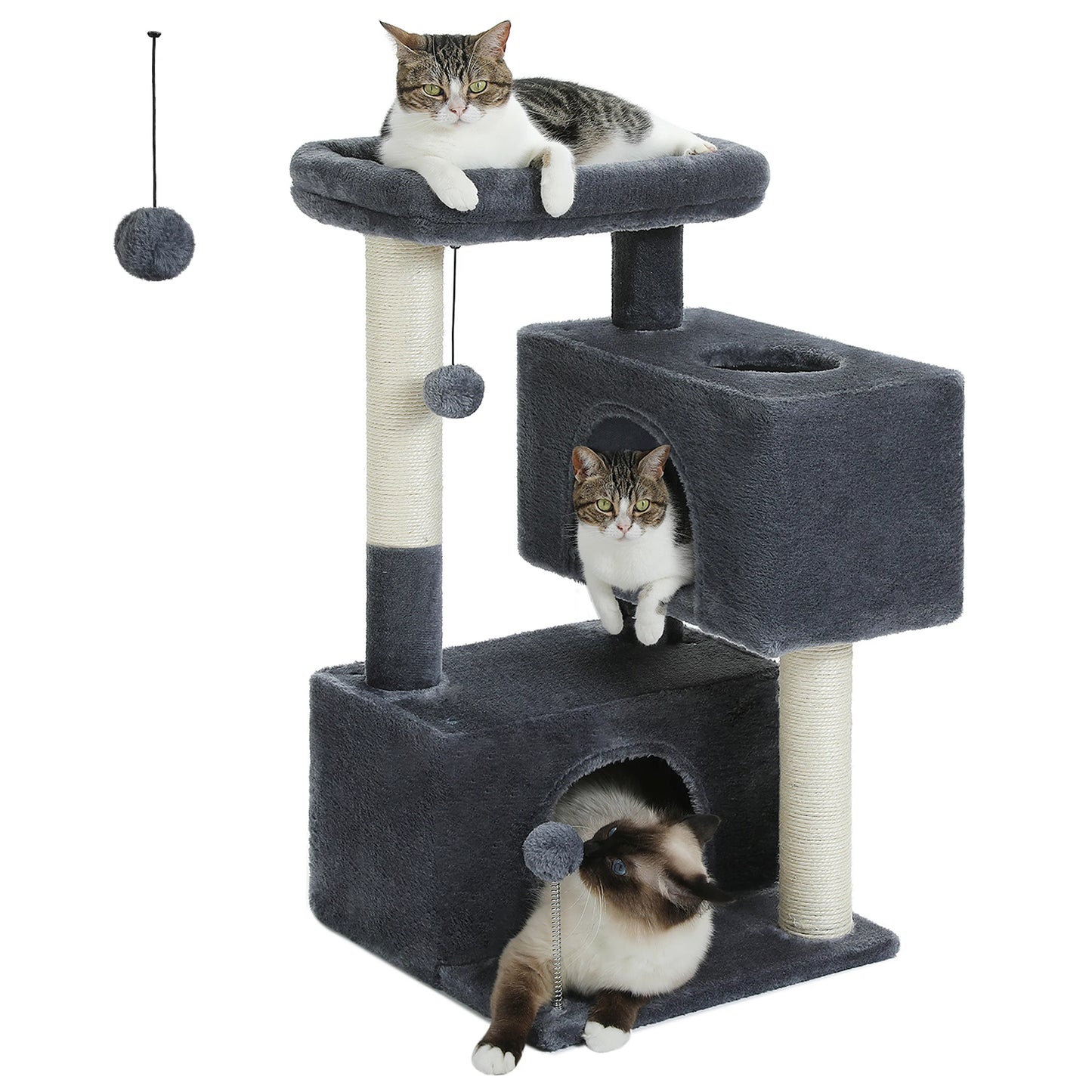 82cm Cat Tree Tower Detachable Perch Double Condo Indoor Cats