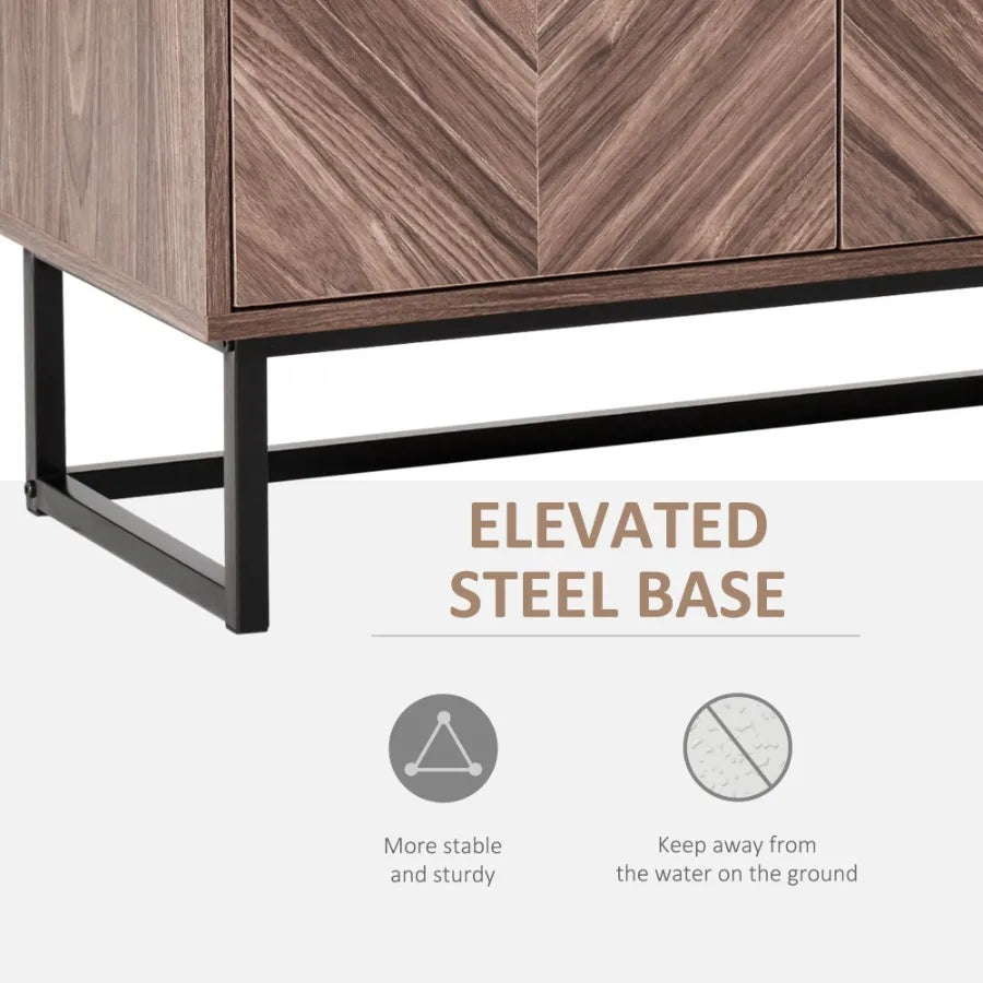 Ljustra Free Standing Storage Cabinet 2 Door Adjustable Shelf Sideboard