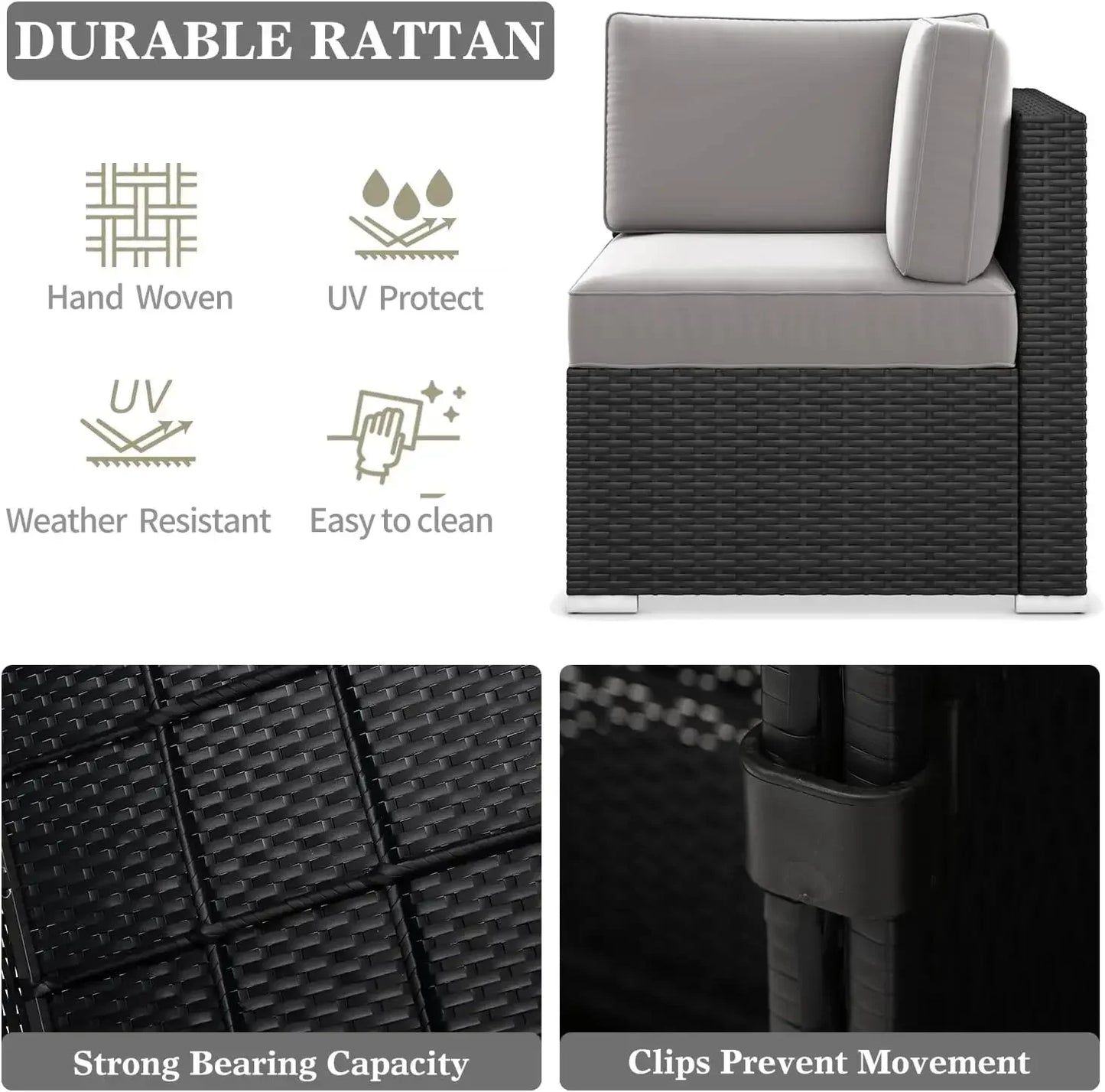 15 Piece Patio Furniture Set with Fire Pit Table Outdoor Sofa Set