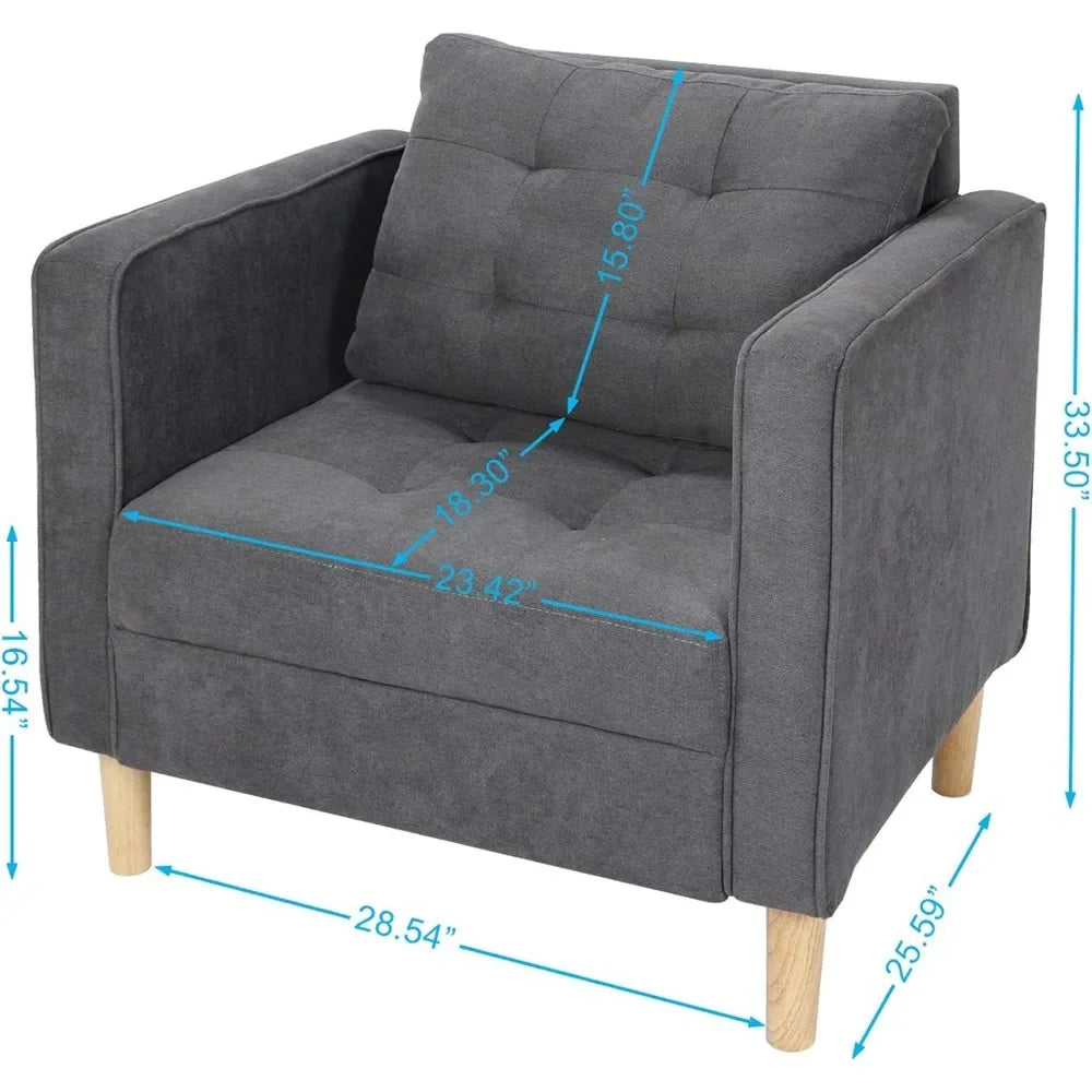 Mid Century Modern Upholstered Accent Chair Comfy Reading Armchair