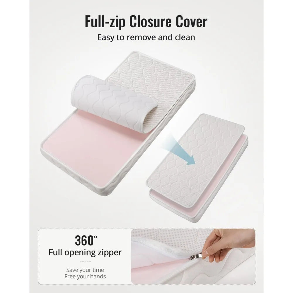 Ljustra Breathable Crib Mattress Toddler Bed Certified Foam Safe Comfort