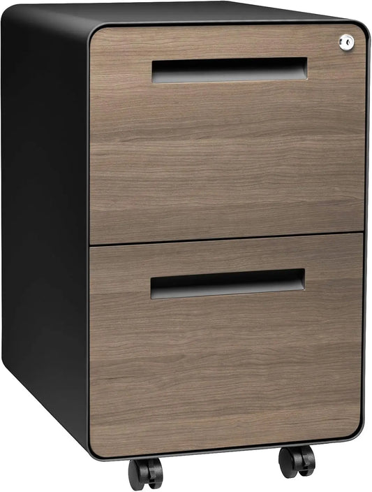 Stockpile 2 Drawer Mobile File Cabinet Lockable Under Desk Storage