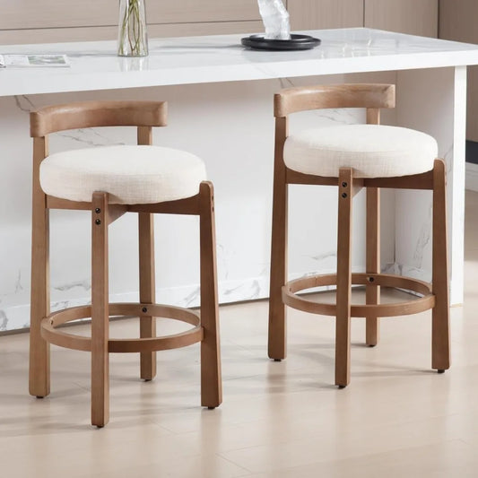 Mid Century Modern Bar Stools Set of 2 26.5 Inch Counter Stools