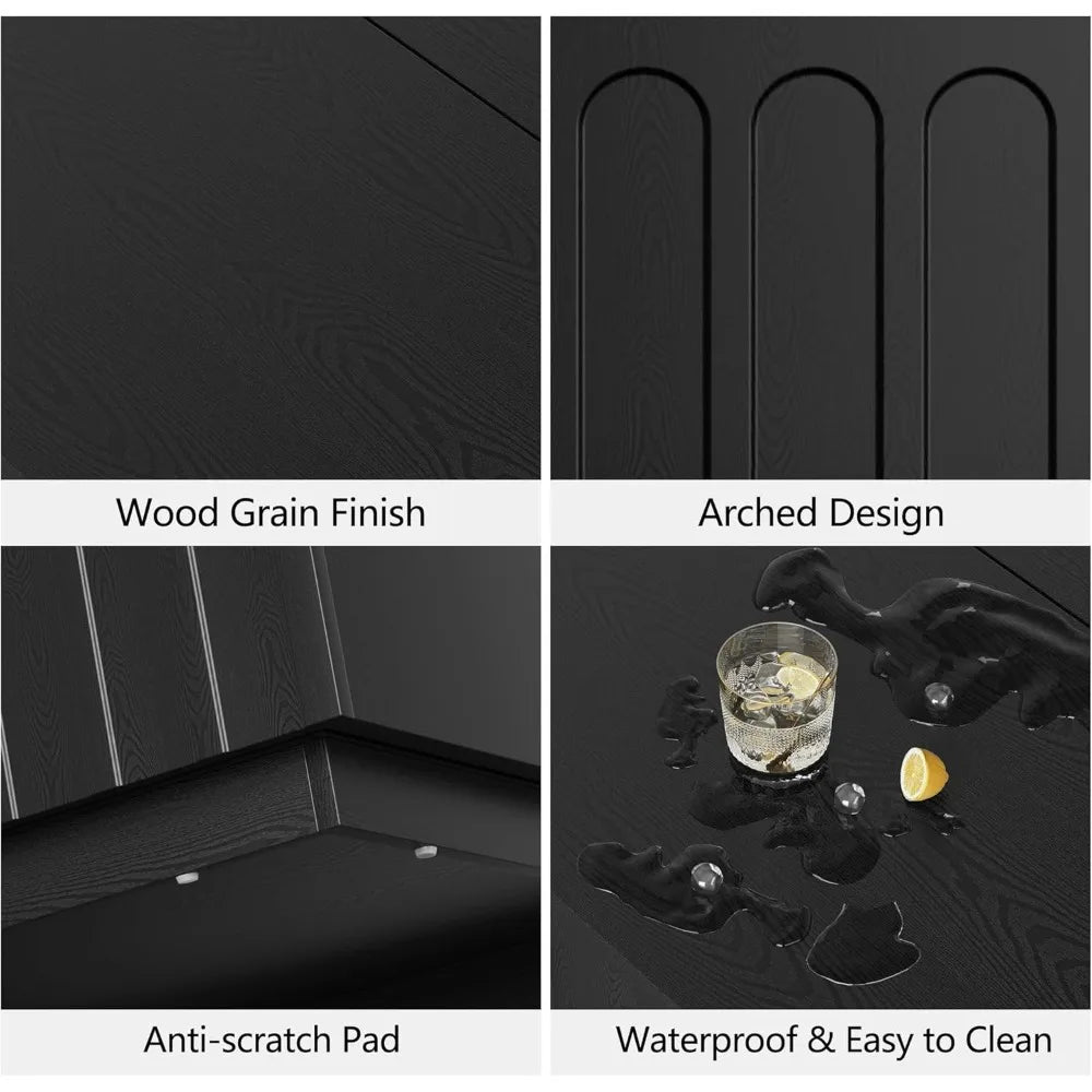 Lift Top Coffee Table with Storage Modern Arched Design 31.5 Inch