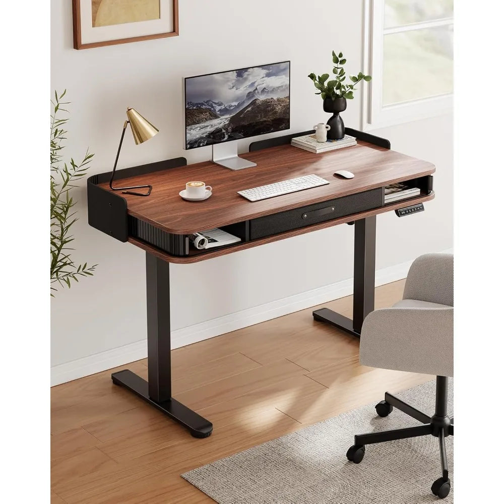 Ljustra Standing Desk Adjustable 55x28 Inches Home Office Desk with Drawers