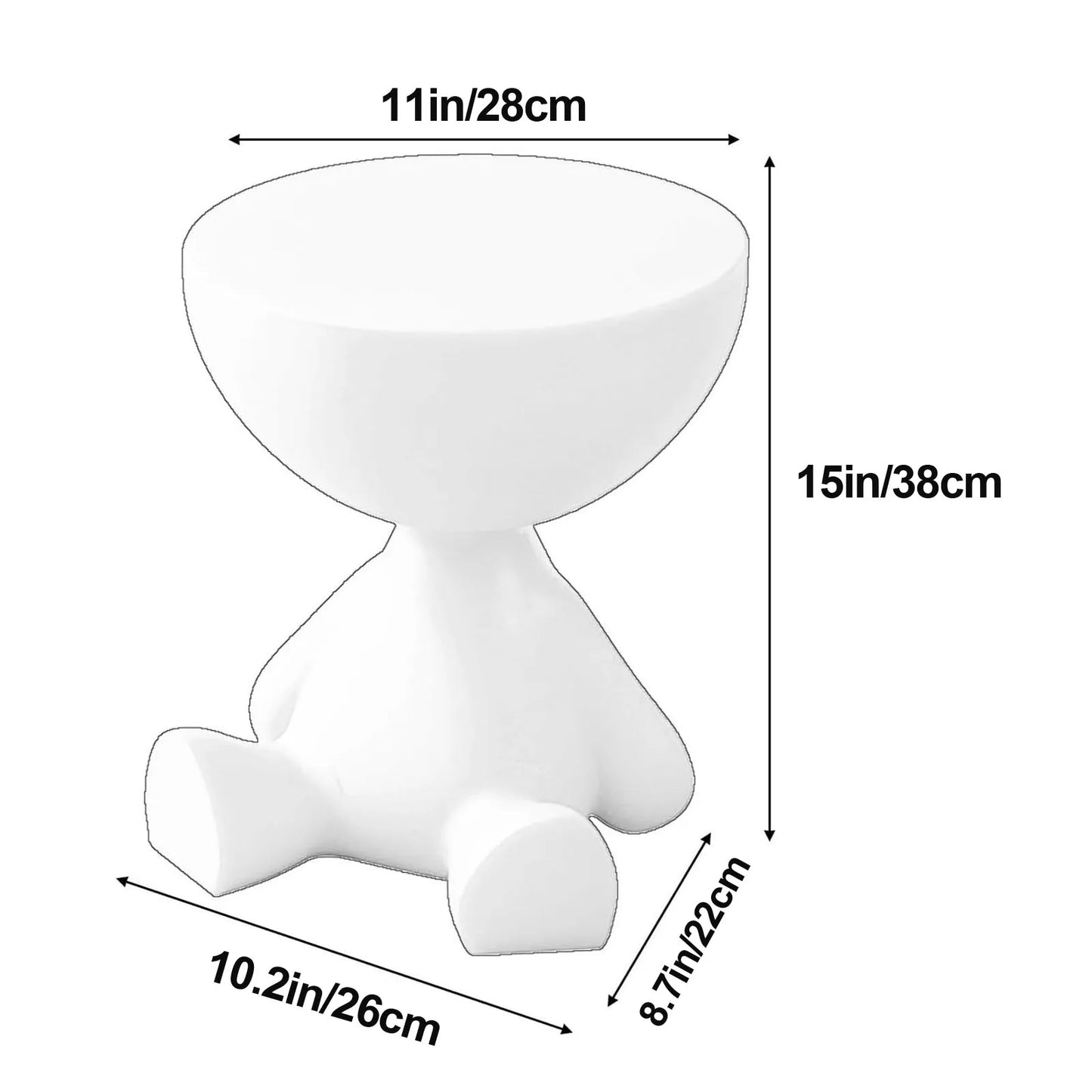 Ljustra Modern Round Matte Coffee Table Small Storage Stool for Living Room