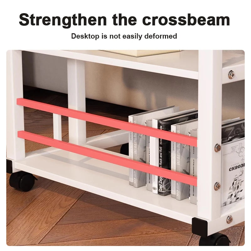 Height Adjustable Mobile Computer Desk Standing Desk with Wheels