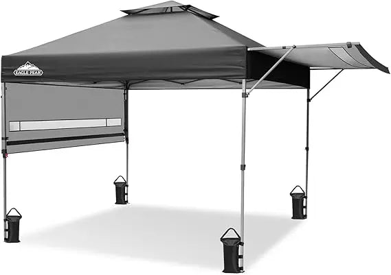 17x10 Pop Up Gazebo Tent Adjustable Dual Awnings Instant Shelter