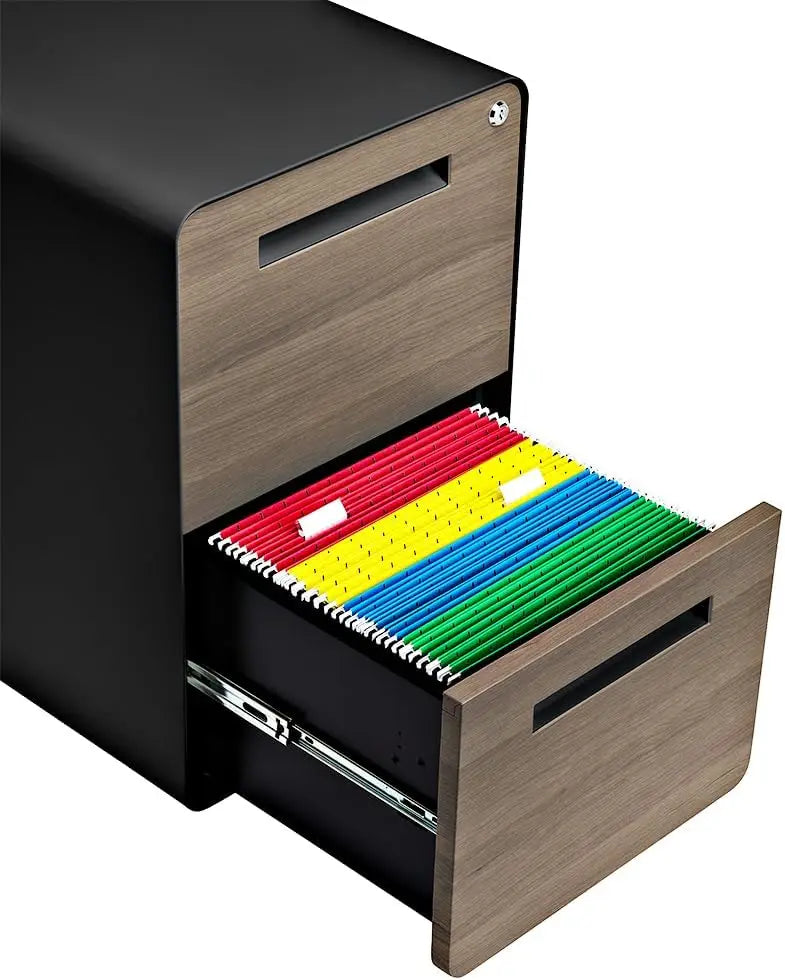 Stockpile 2 Drawer Mobile File Cabinet Lockable Under Desk Storage