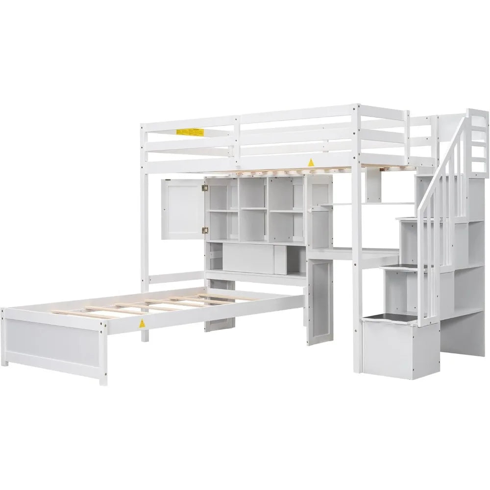 Indoor Oversized Corduroy Chaise Lounge with Movable Ottoman