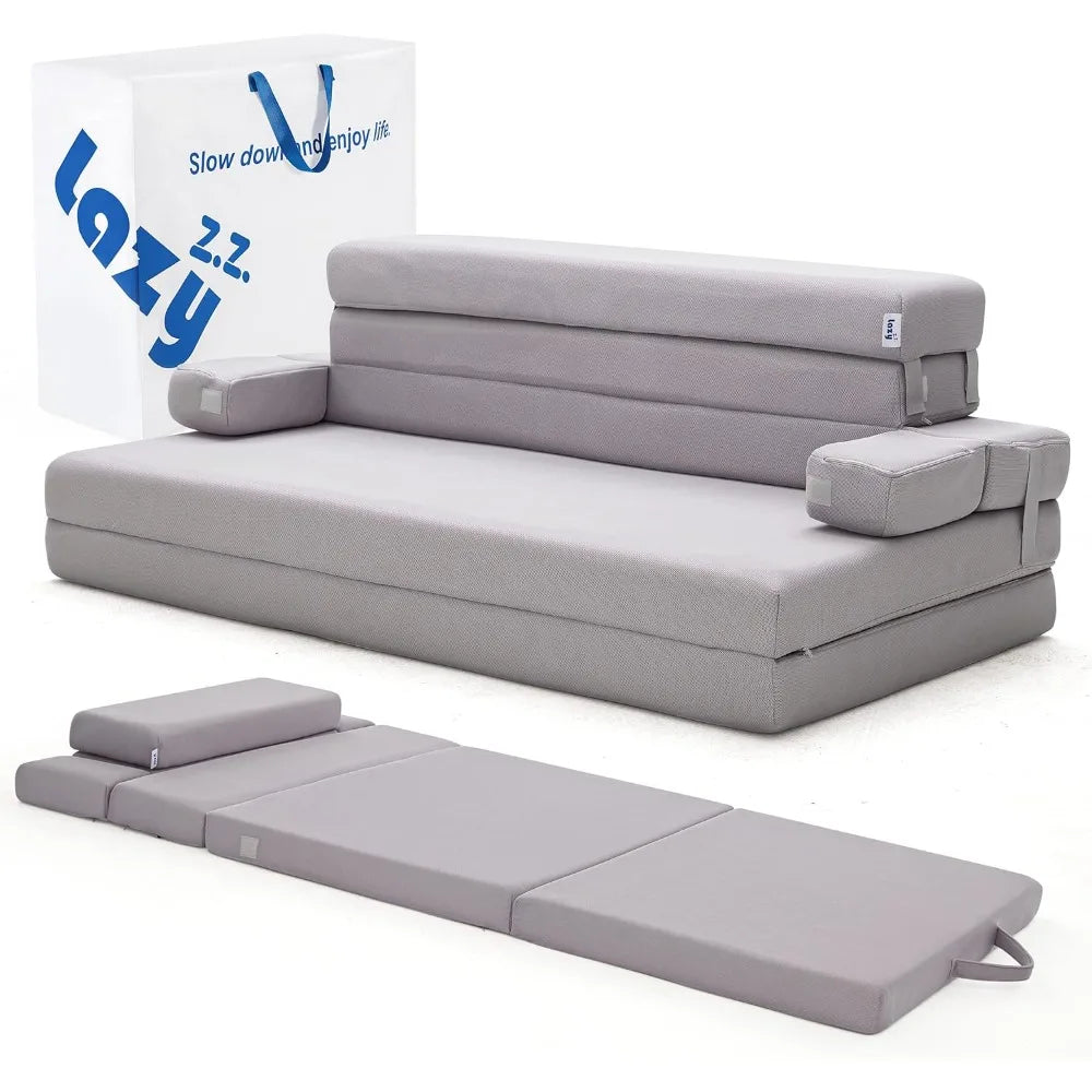Sleep 4 Inch Foldable Mattress Portable Couch with Headrest