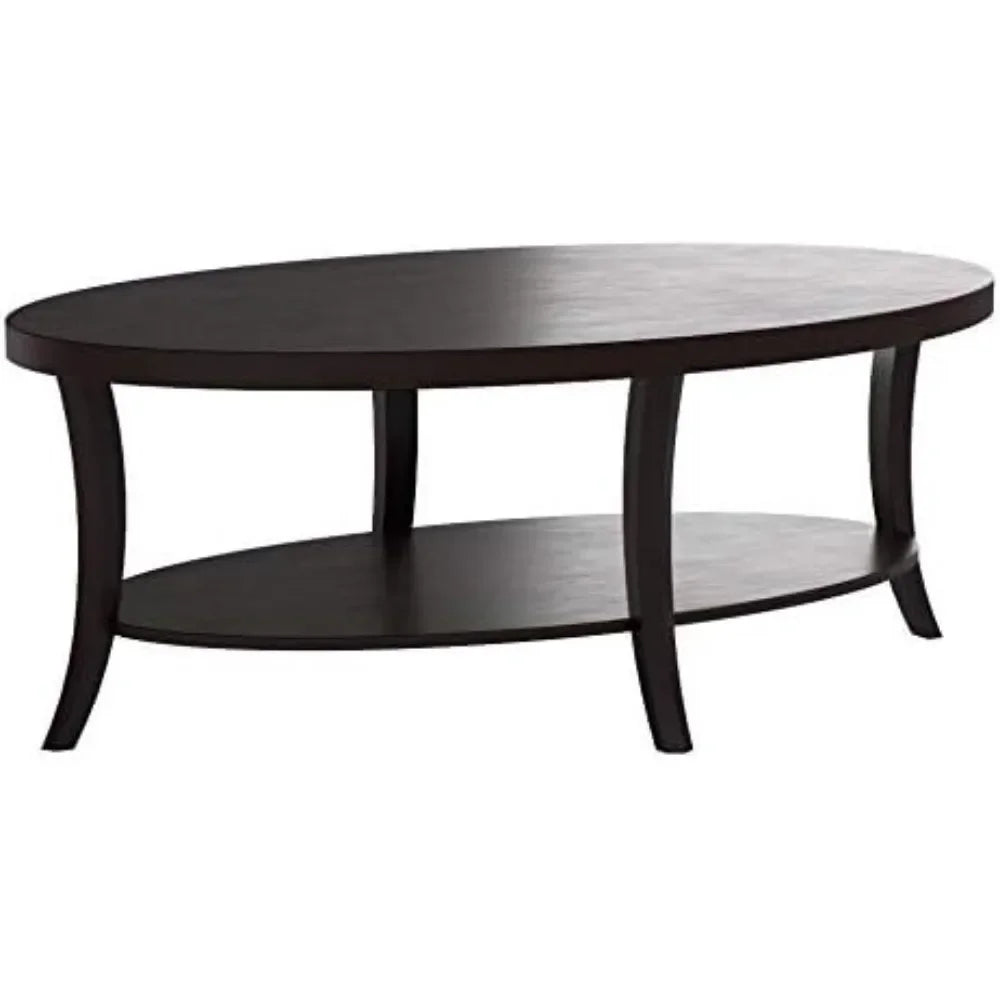 Perth Contemporary Oval Coffee Table with Storage for Living Room