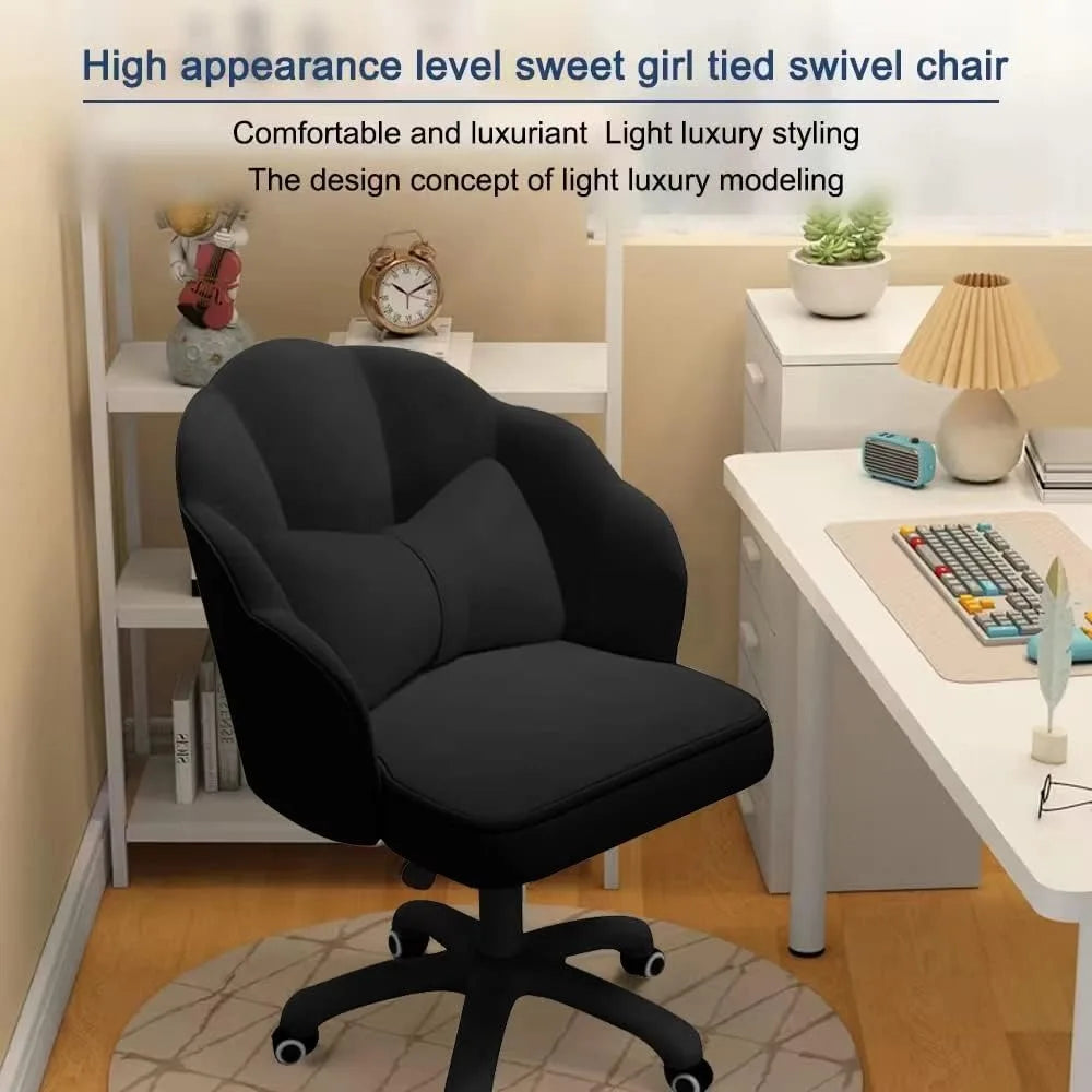Velvet Petal Desk Chair Adjustable Upholstered Vanity Modern Office Seat