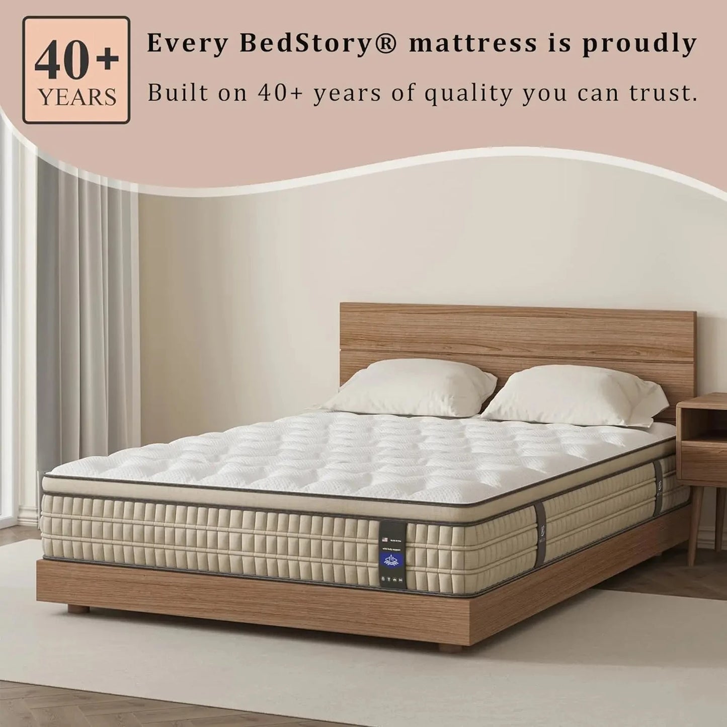 Ljustra 12 Inch Full King Hybrid Gel Memory Foam Mattress Comfortable Sleep