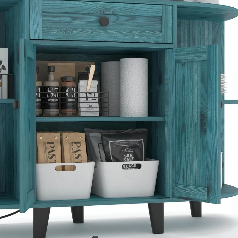 Sideboard Buffet Cabinet with Power Outlet and Storage for Kitchen