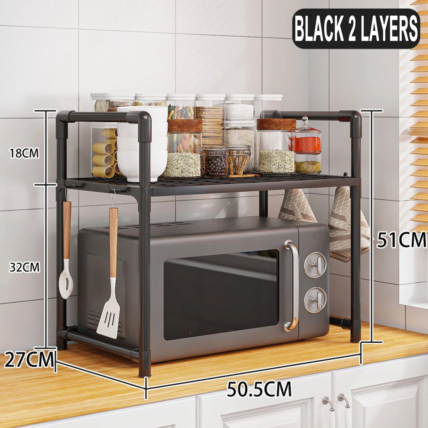 Microwave Shelf Kitchen Storage Rack Multi Layer Organizer Tidy