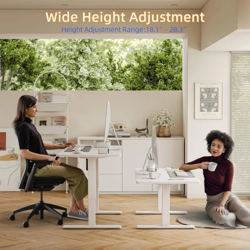 Low Height Adjustable Electric Desk for Short People 55x24 Inches