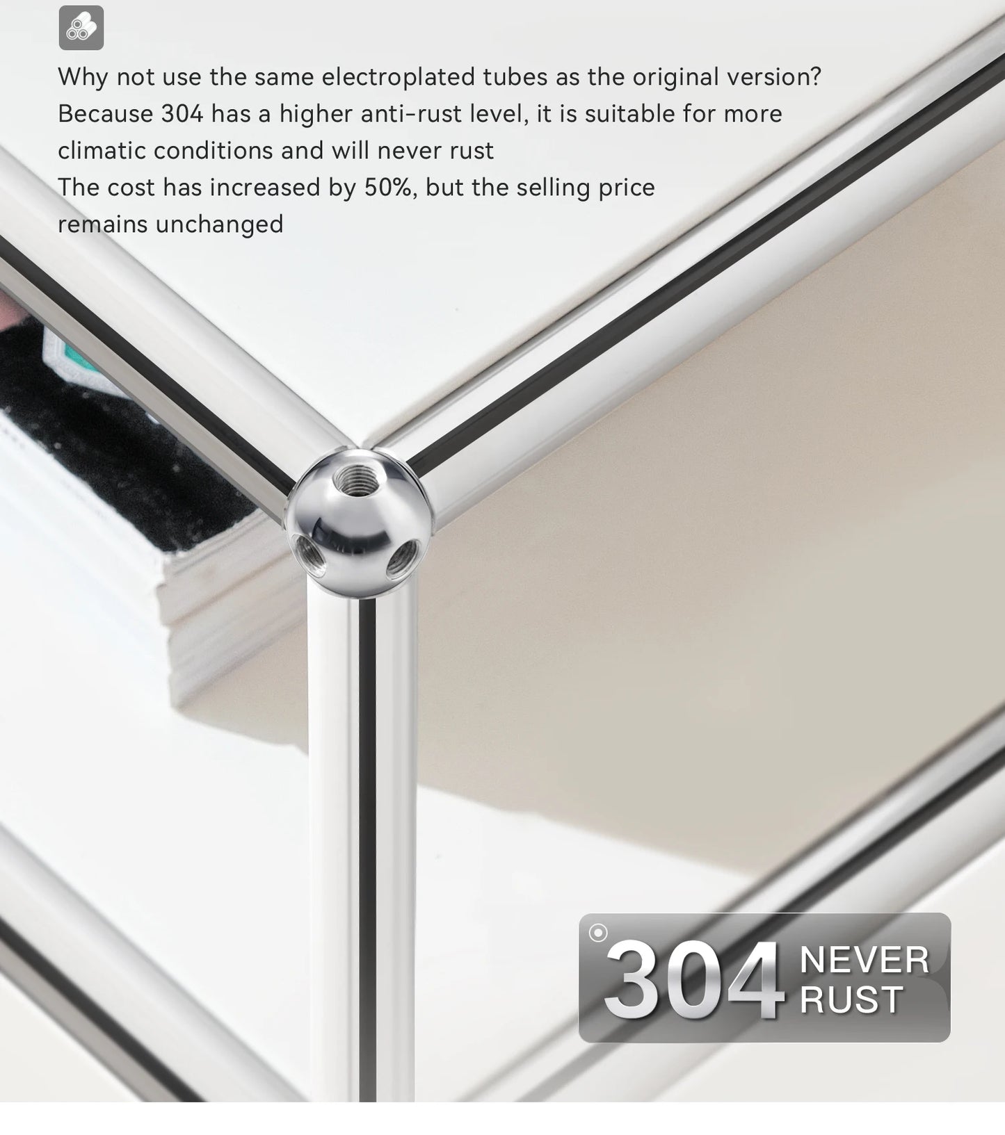 Modern Stainless Steel Storage Cabinet Sideboard for Bedroom Living Room