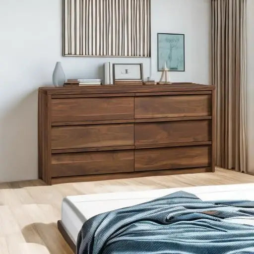 Harvey Park 6 Drawer Dresser Wooden Chest of Drawers Bedroom Storage