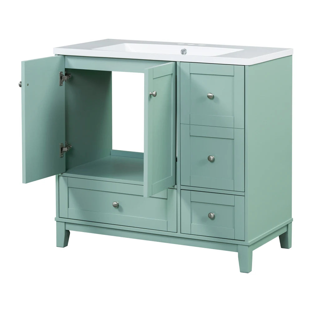 36 Inch Modern Bathroom Vanity with USB Charging and Ample Storage