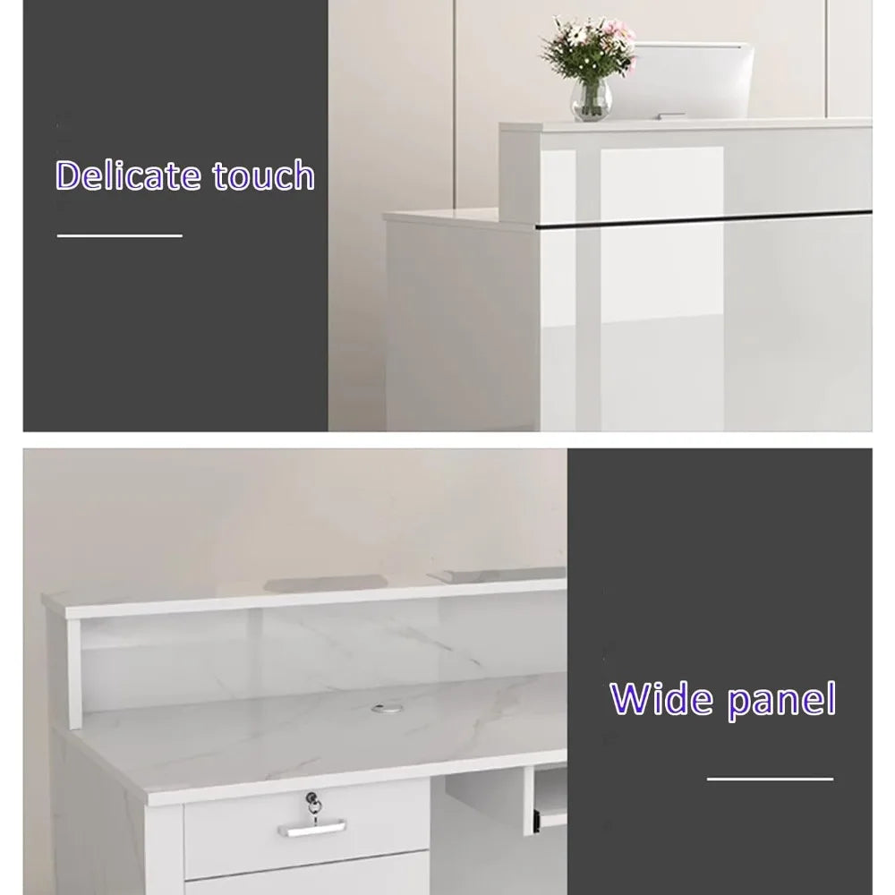JKGHK Reception Desk Locking Drawer Modern Retail Counter Storage
