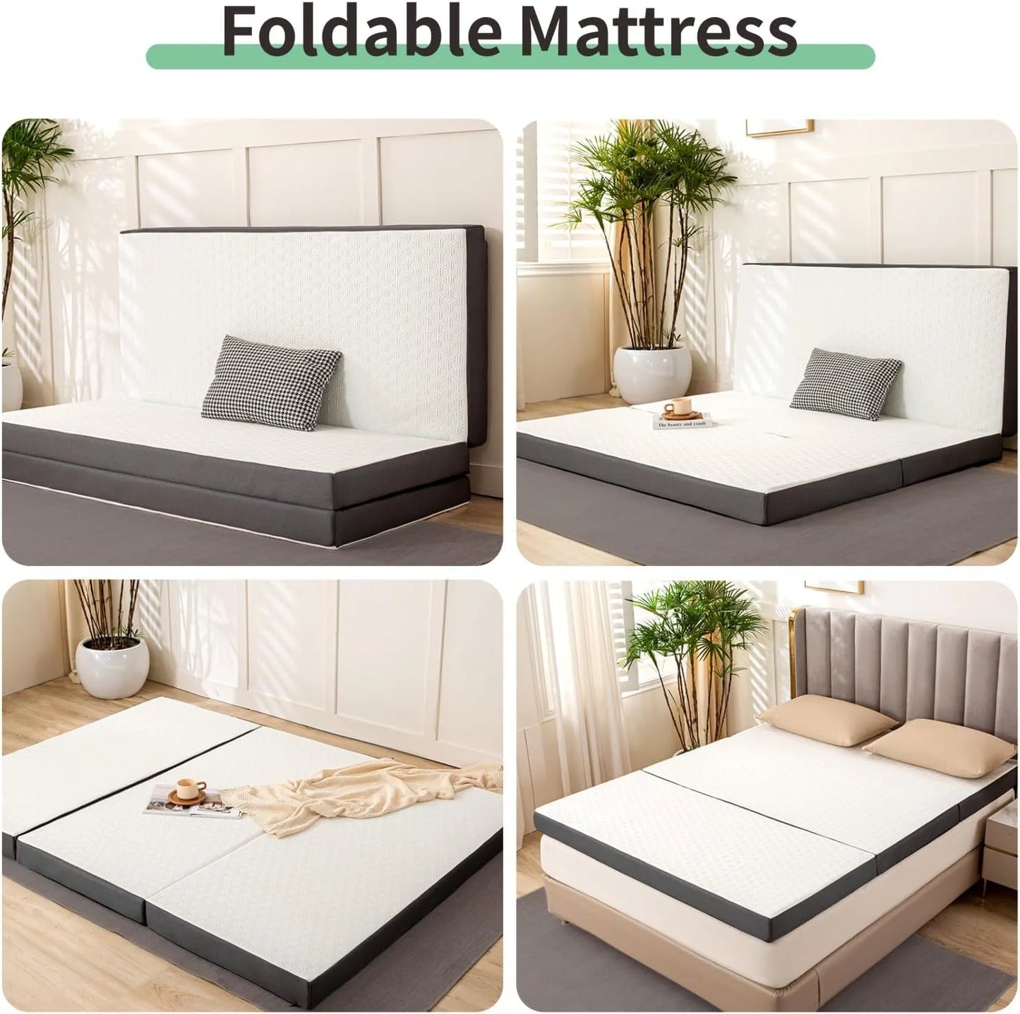 Ljustra Tri-Fold Mattress with Washable Cover for Yoga Camping Guests