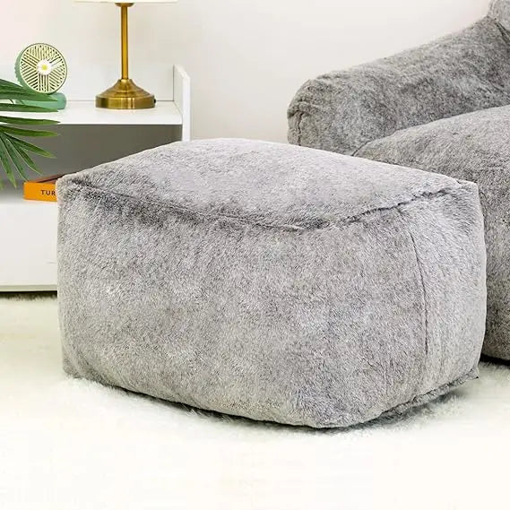 15 Inch Bean Bag Ottoman Pouf Memory Foam Footstool Accent Stool