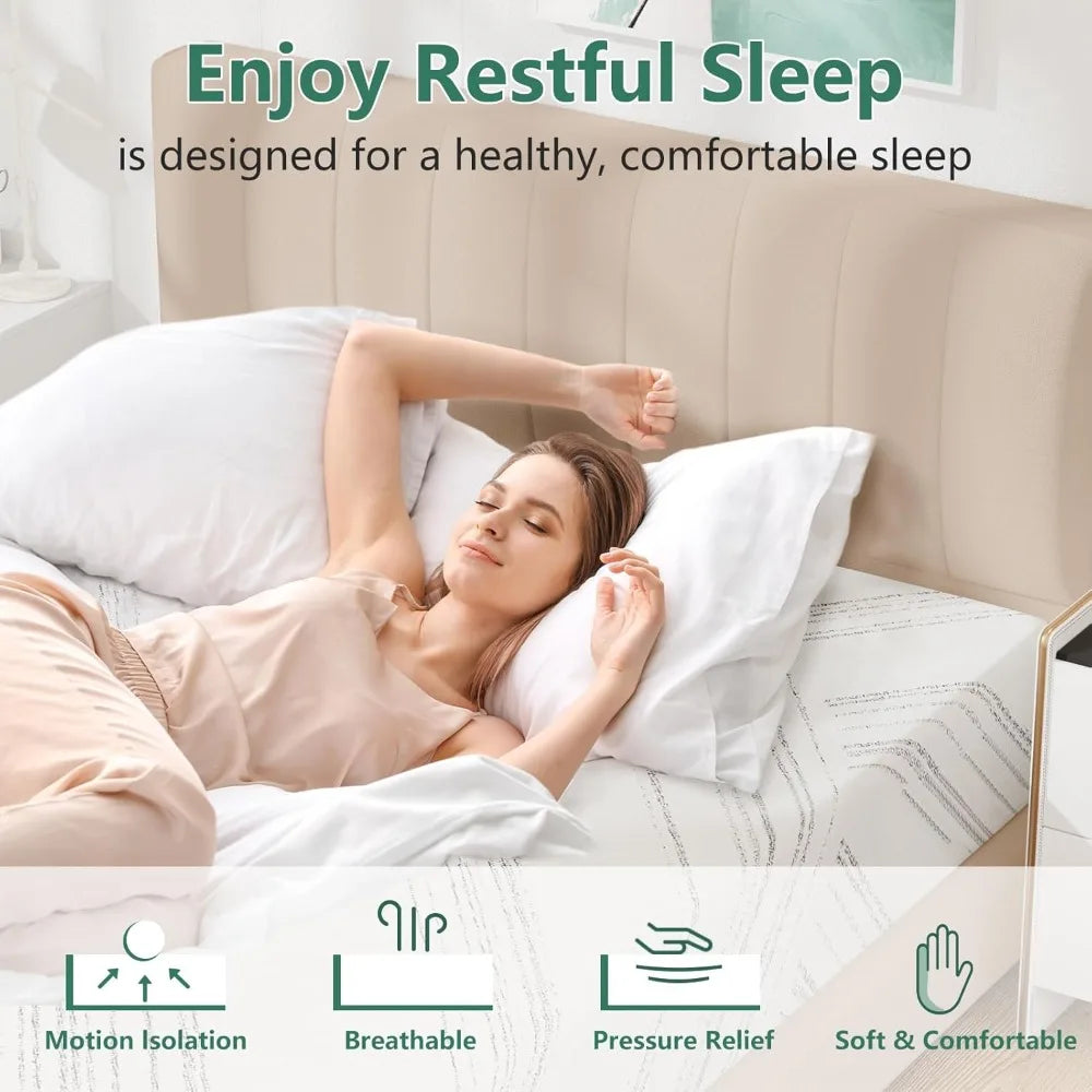 Ljustra 10 Inch King Size Mattress Firm Gel Memory Foam Pressure Relief