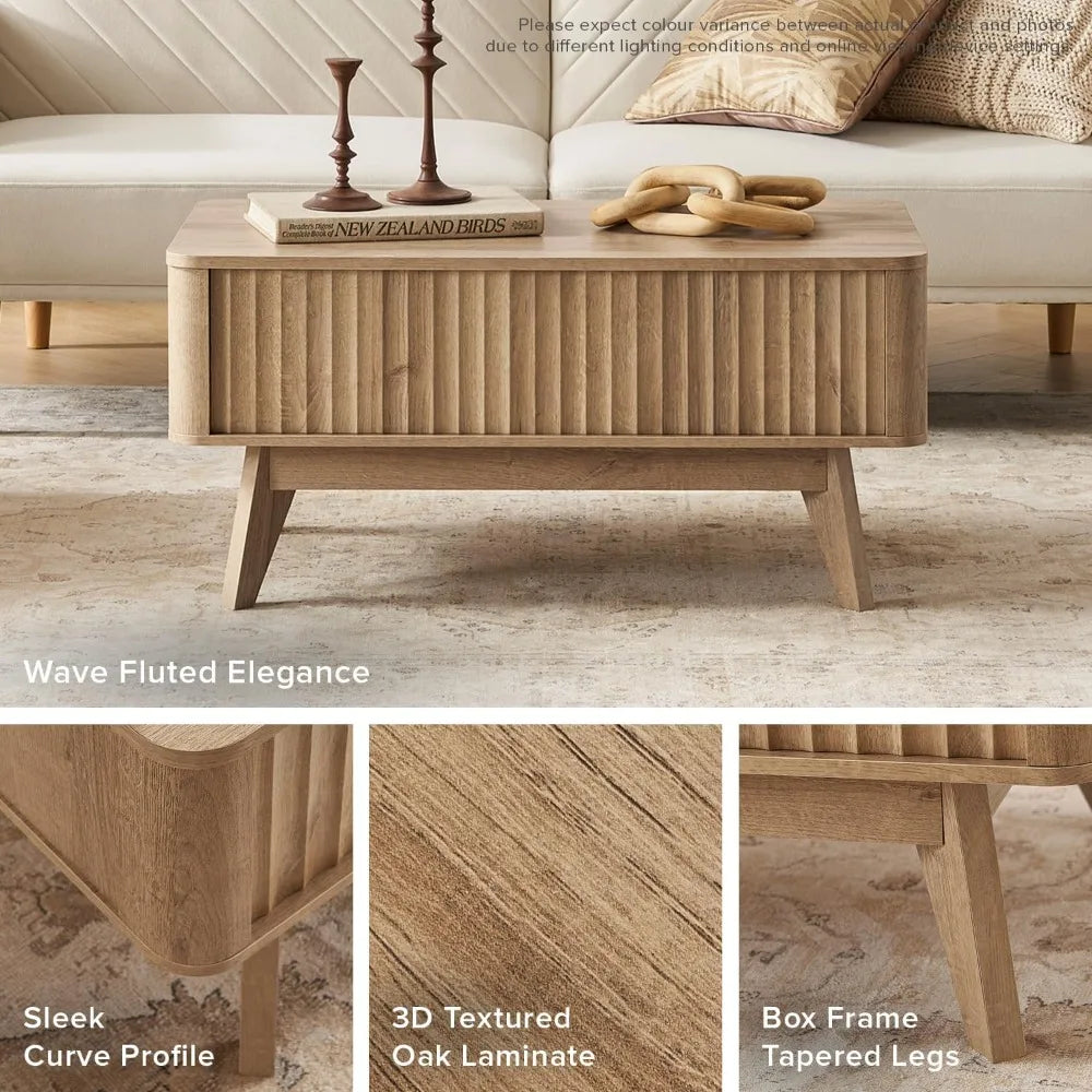Brooklyn Lift Top Coffee Table Mid Century Modern Farmhouse Storage