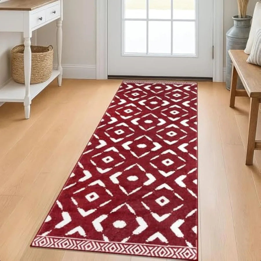 Kitchen Runner Rug Washable Soft Non Slip Christmas Hallway Distressed
