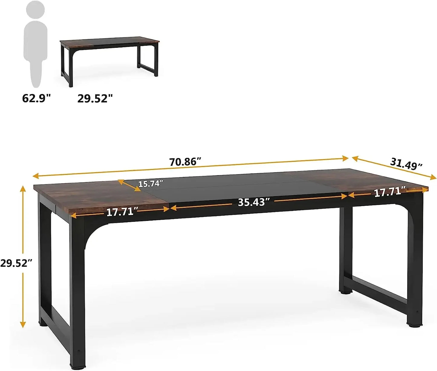 Ljustra Modern Computer Desk Large Office Study Writing Workstation