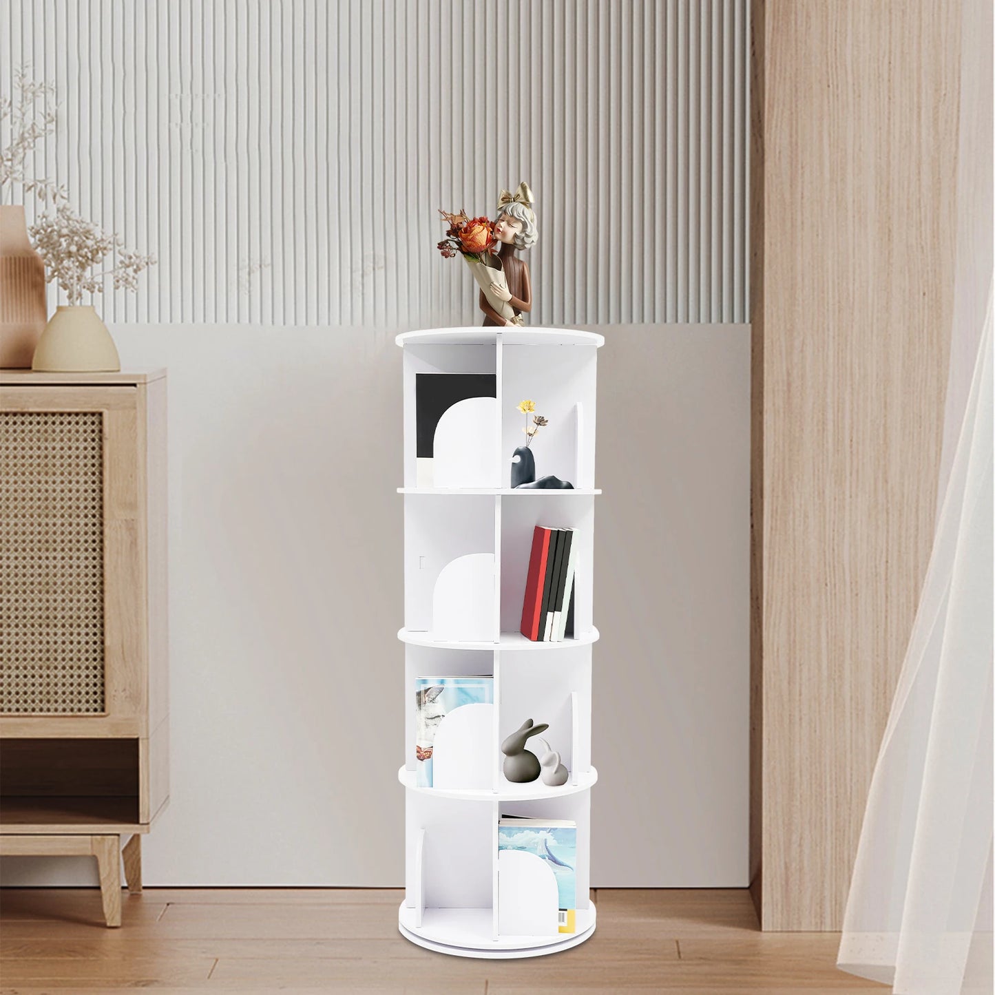 Ljustra 360° Rotating Bookcase Silent Smooth Design Multi-Layer Shelf