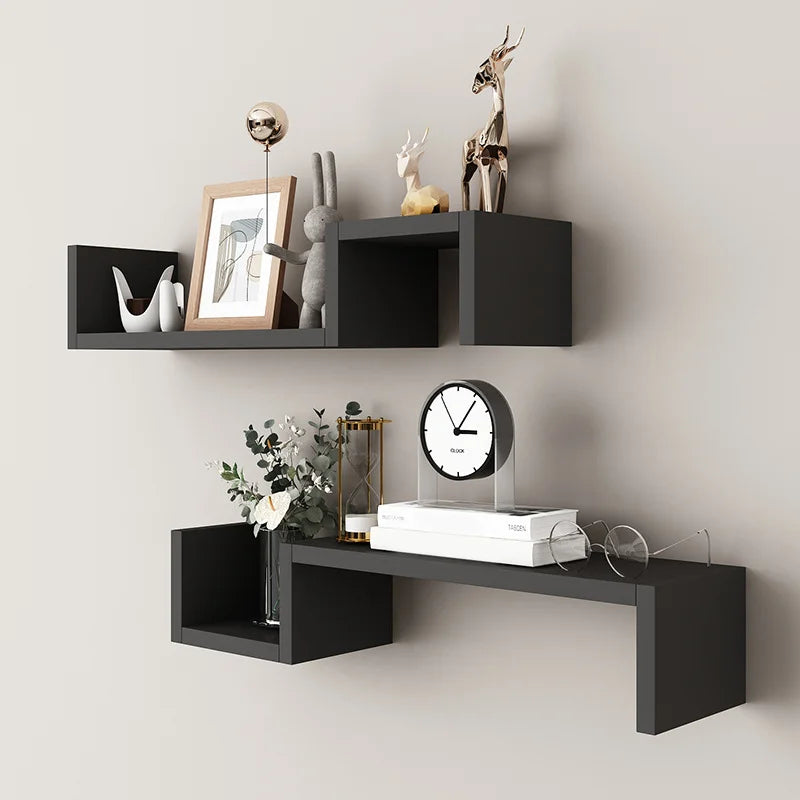 2 PCS Floating Shelf Wall Mounted Storage Strong Eco-Friendly Simple Install