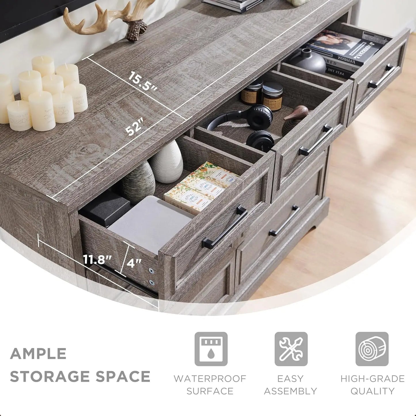 **** Farmhouse 9 Drawer Dresser Tall Modern Bedroom Storage Furniture
