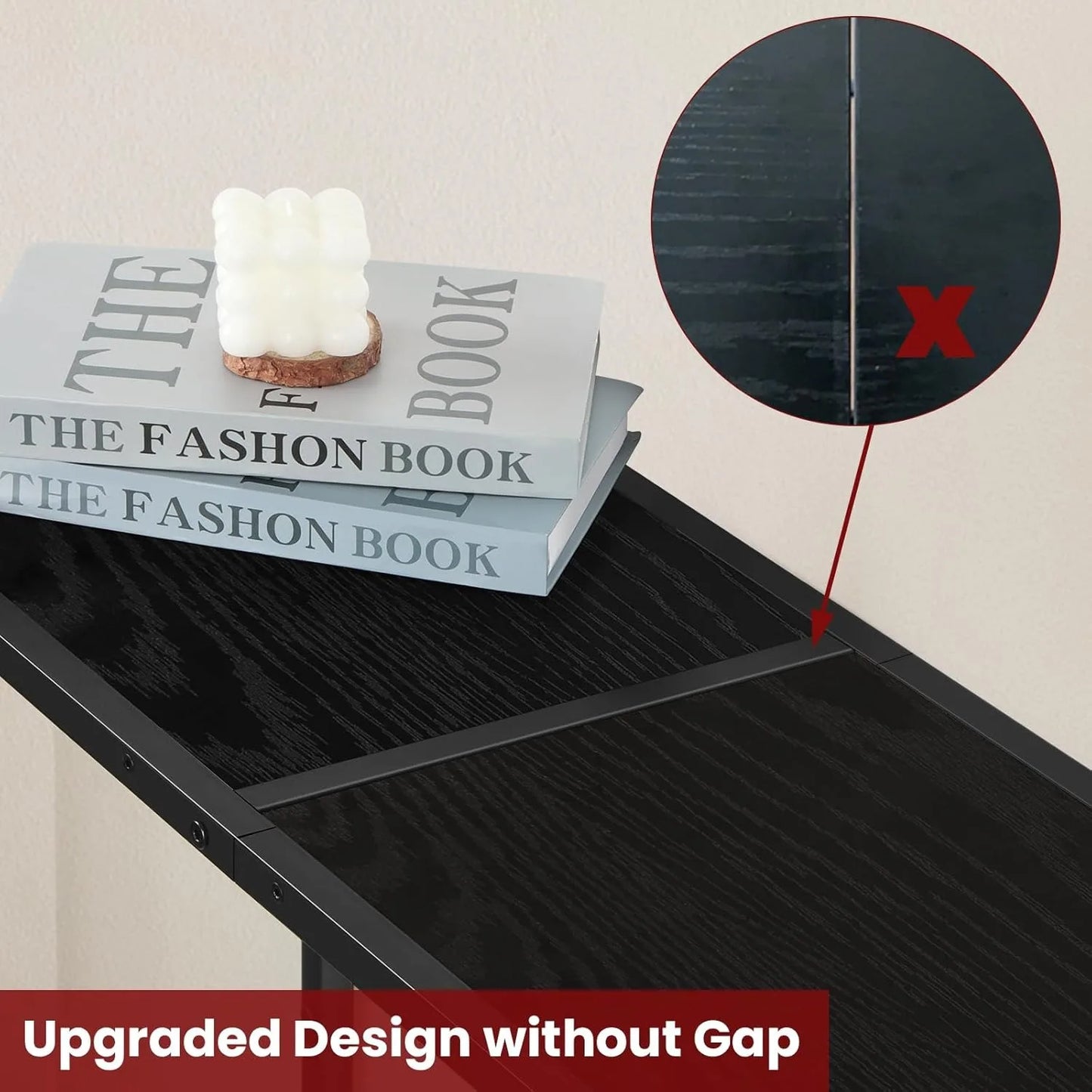 Narrow Wood Metal Console Table 31.5 Inch Slim Design for Entryway Living Room