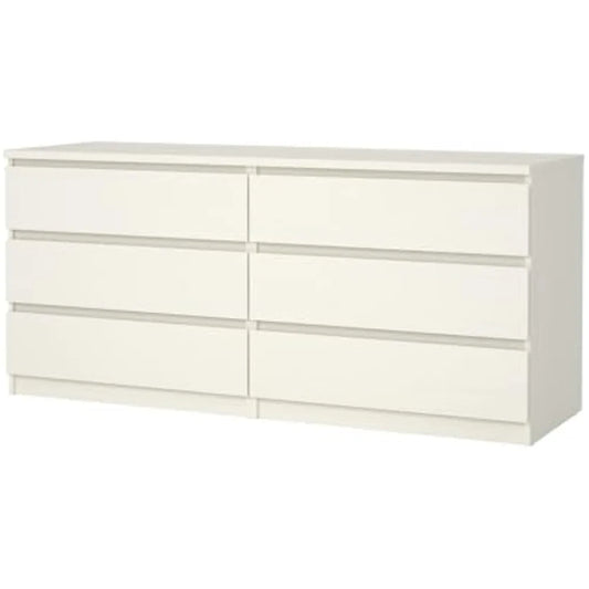6 Drawer Double Dresser Contemporary Handle-free Bedroom Furniture