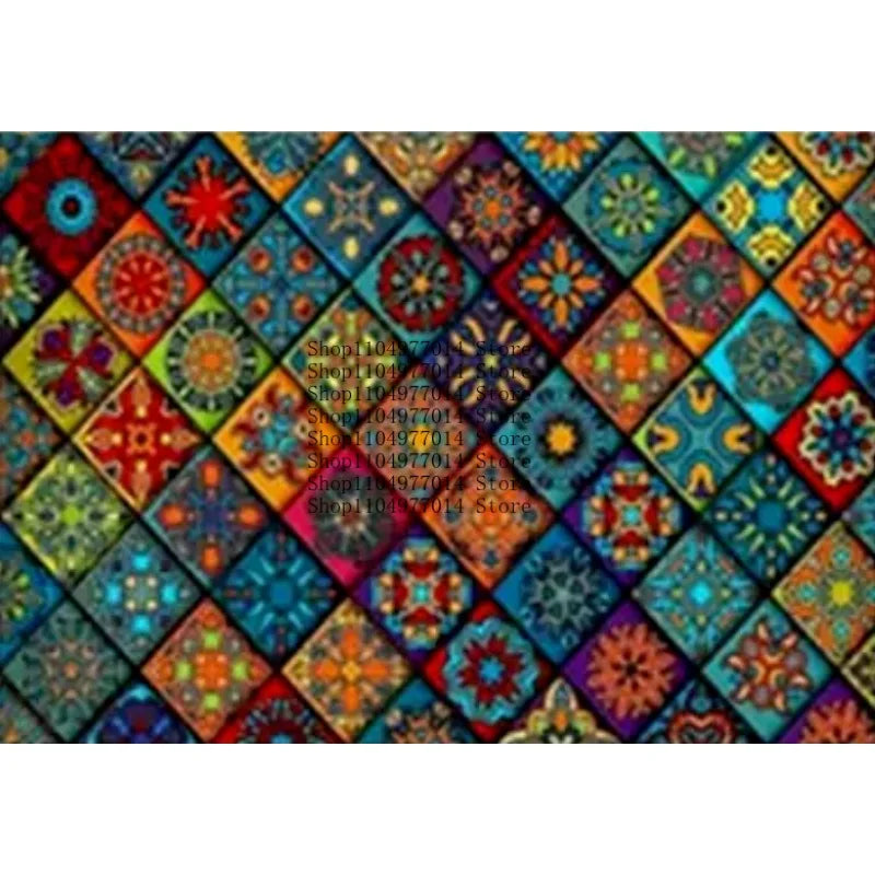 Personalized Geometric Mandala Area Rug for Living Room Bedroom Hallway