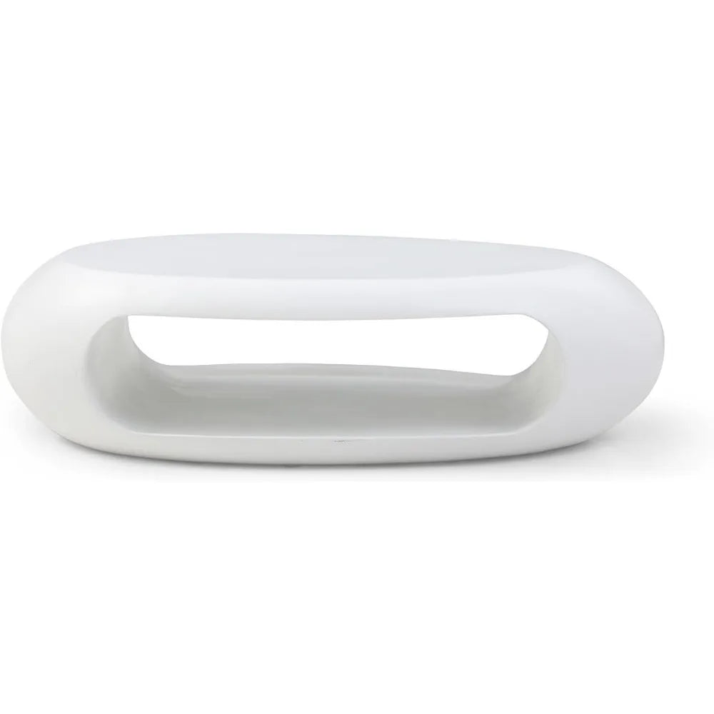 Ljustra Lumisol 53.93” Oval Coffee Table Modern Fiberglass Storage Shelf