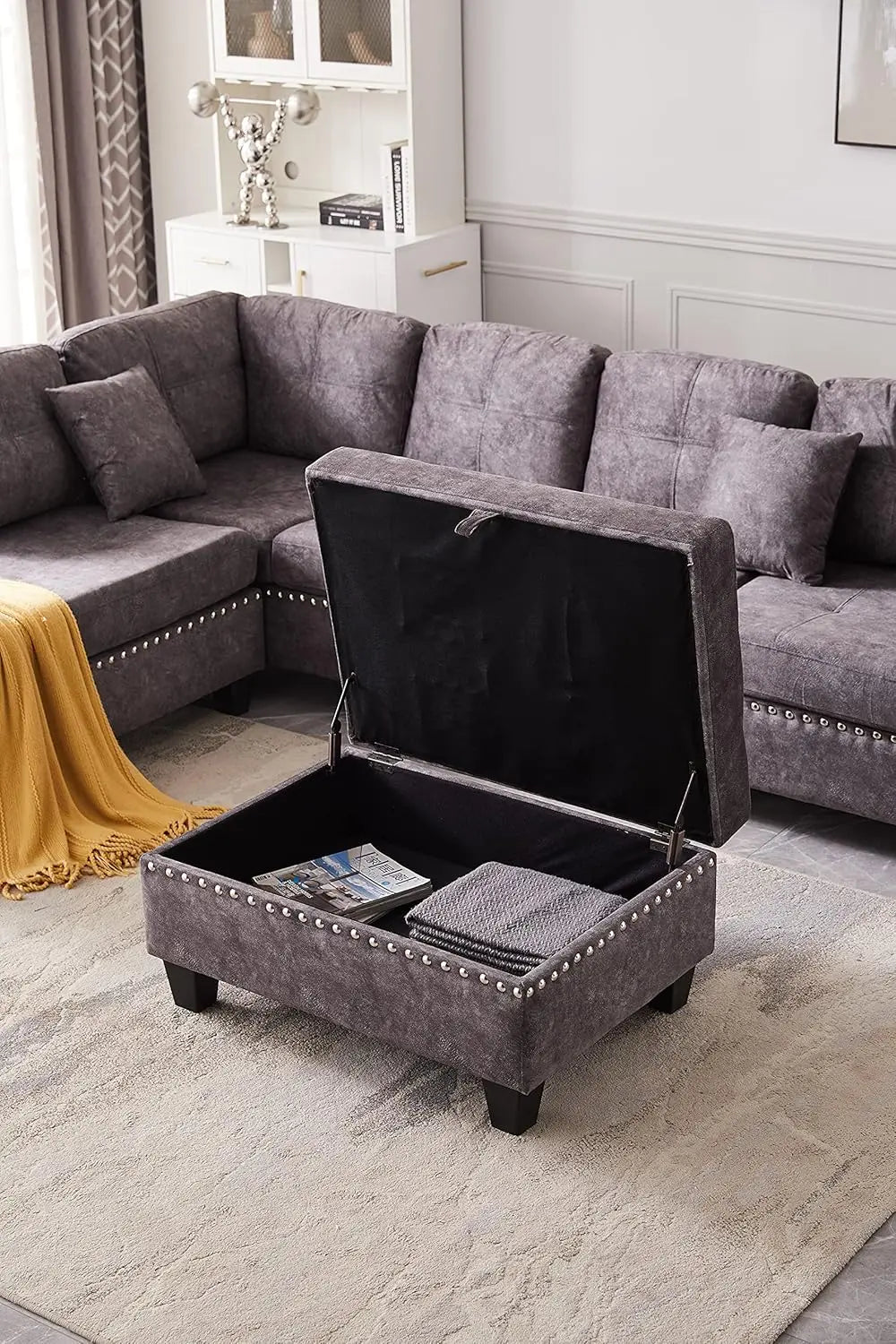 Ljustra Modular Sectional Sofa Set with Storage Ottoman and Pillows