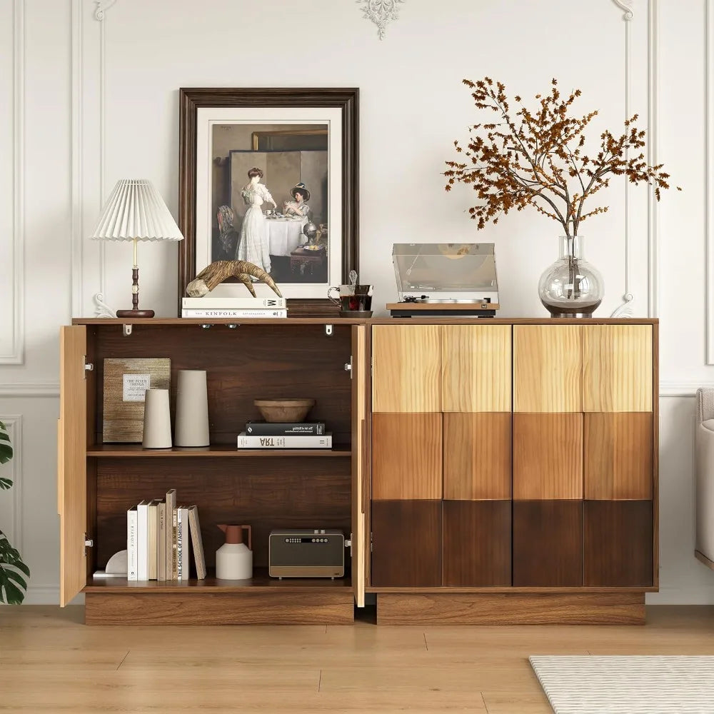 Sideboard Buffet Cabinet with Solid Wood Doors 30" Kitchen Storage