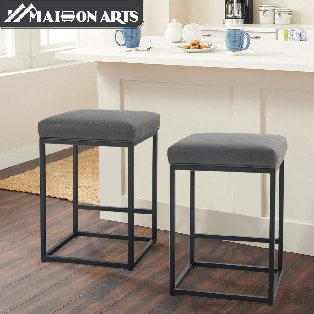 Maison 24 Inch Backless Bar Stool Modern Industrial Kitchen Counter