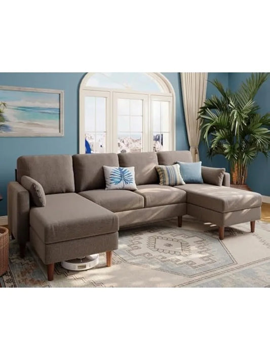 Ljustra U-Shaped Sectional Couch Sofa with Double Chaises and Pillows